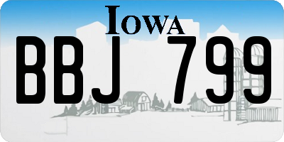 IA license plate BBJ799
