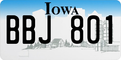 IA license plate BBJ801