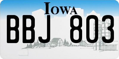 IA license plate BBJ803