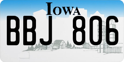 IA license plate BBJ806