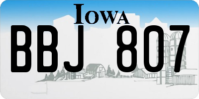 IA license plate BBJ807