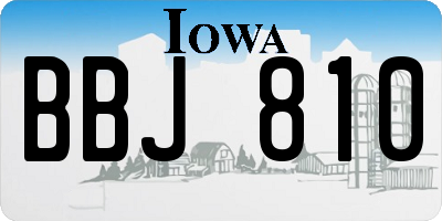 IA license plate BBJ810