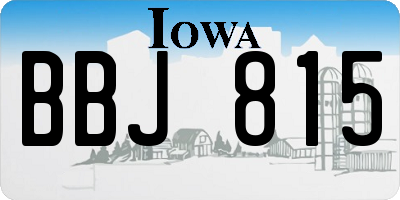 IA license plate BBJ815