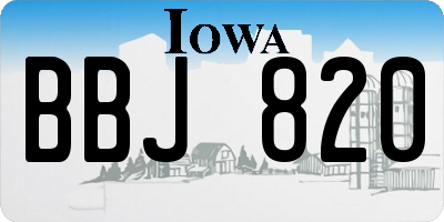 IA license plate BBJ820