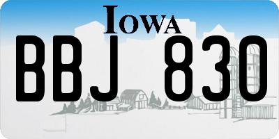 IA license plate BBJ830