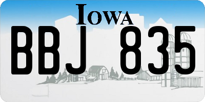 IA license plate BBJ835