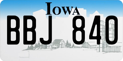 IA license plate BBJ840