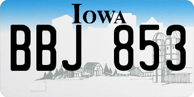 IA license plate BBJ853