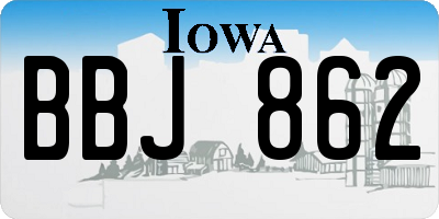 IA license plate BBJ862
