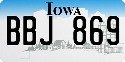 IA license plate BBJ869