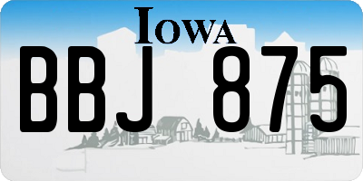 IA license plate BBJ875