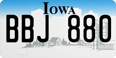 IA license plate BBJ880