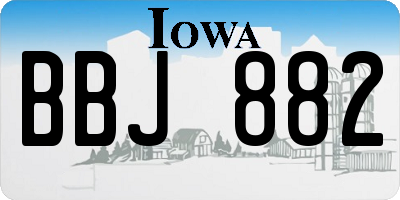IA license plate BBJ882