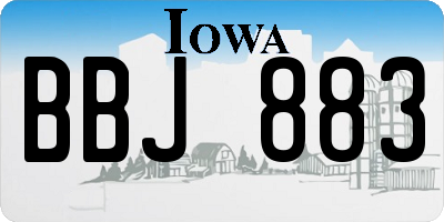 IA license plate BBJ883