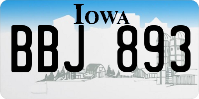 IA license plate BBJ893