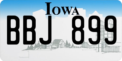 IA license plate BBJ899