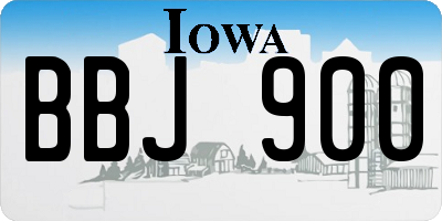 IA license plate BBJ900