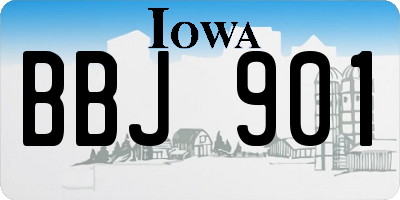 IA license plate BBJ901