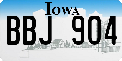 IA license plate BBJ904