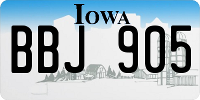 IA license plate BBJ905