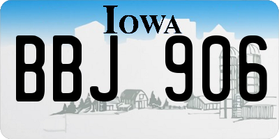 IA license plate BBJ906