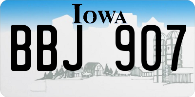 IA license plate BBJ907