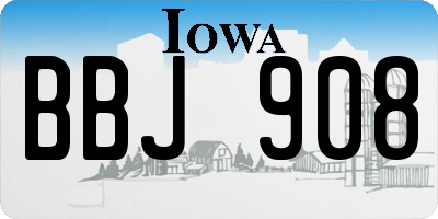 IA license plate BBJ908