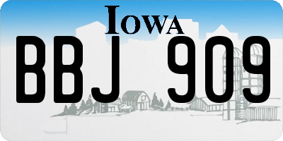 IA license plate BBJ909
