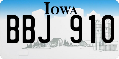 IA license plate BBJ910