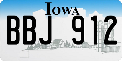 IA license plate BBJ912