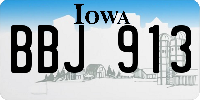 IA license plate BBJ913