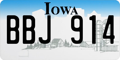 IA license plate BBJ914