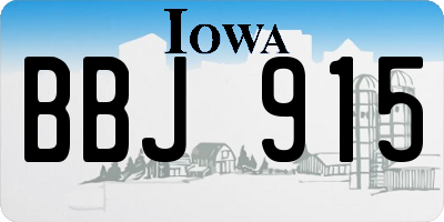 IA license plate BBJ915
