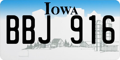 IA license plate BBJ916