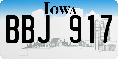 IA license plate BBJ917