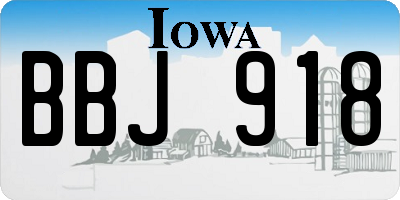 IA license plate BBJ918