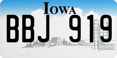 IA license plate BBJ919