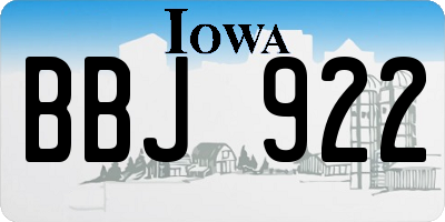 IA license plate BBJ922