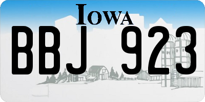 IA license plate BBJ923