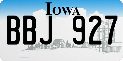 IA license plate BBJ927