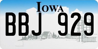 IA license plate BBJ929