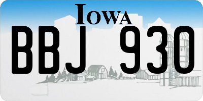 IA license plate BBJ930