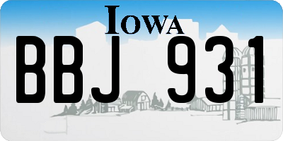 IA license plate BBJ931
