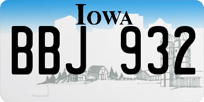 IA license plate BBJ932