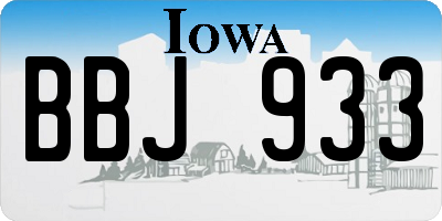 IA license plate BBJ933