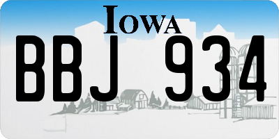 IA license plate BBJ934