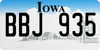 IA license plate BBJ935