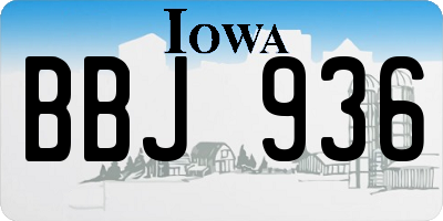 IA license plate BBJ936