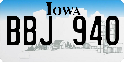 IA license plate BBJ940