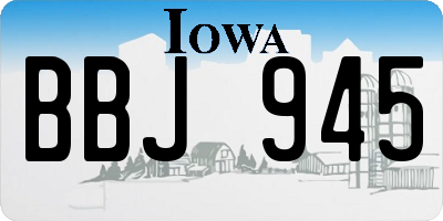 IA license plate BBJ945